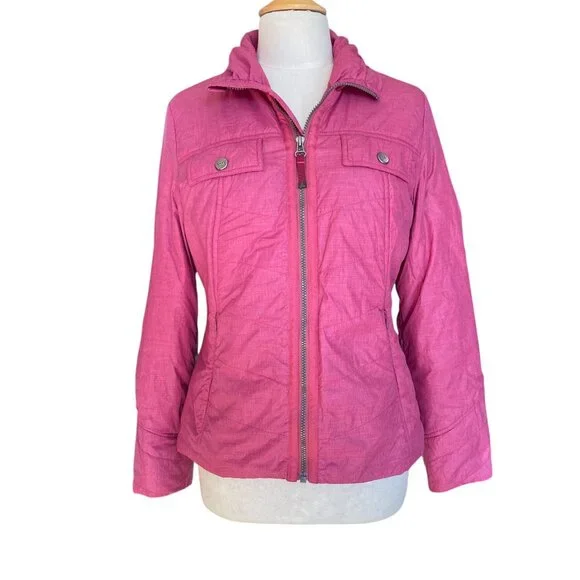 Prana Chantal Nylon Jacket Plum Pink Lined Water Resistant-M - Picture 5 of 15